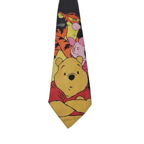Men's Black Tie Disney Winnie The Pooh And Friends Tigger Eeyore Piglet Poly - Picture 5 of 9